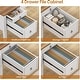 preview thumbnail 110 of 156, Farmhouse Executive L Shaped Desk Home Office Desk with Drawers and Storage Cabinet & Power Outlet
