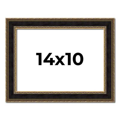 14x10 Frame Gold Antique Vintage Sold Wood Picture Frame | 1.75 Inch