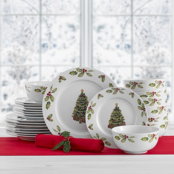 Pfaltzgraff Christmas Day 24-Piece Dinnerware Set, Service