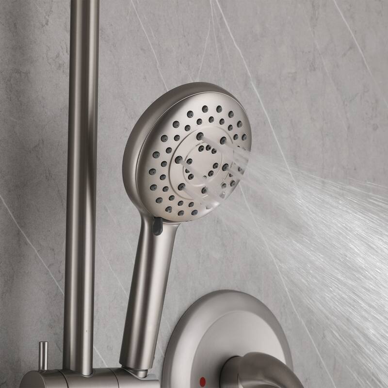 Modland High Pressure 5-Way 10'' Rain Shower Head Black with Handheld Shower Slide Bar