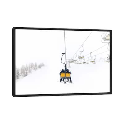 iCanvas "Yellow Ski Lift" by Karen Mandau Framed Canvas Print