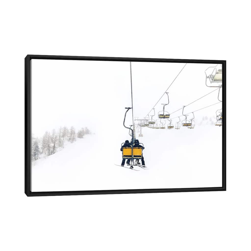 iCanvas "Yellow Ski Lift" by Karen Mandau Framed Canvas Print