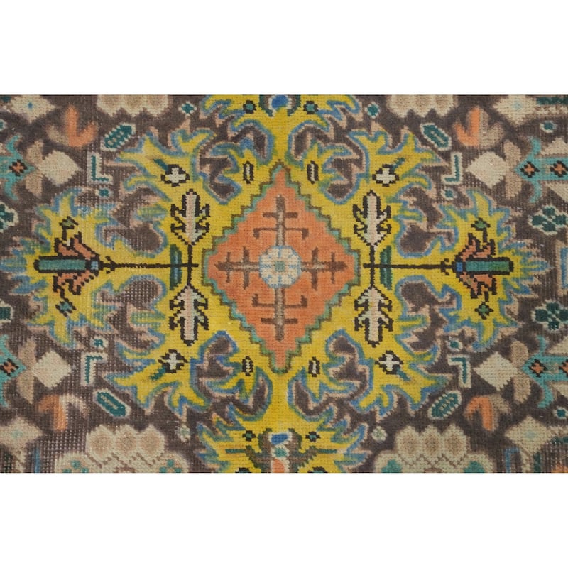 Hand Knotted Oriental 100% Wool Carpet Traditional Floral Peach Tabriz Area Rug - 9' 4'' X 6' 7''