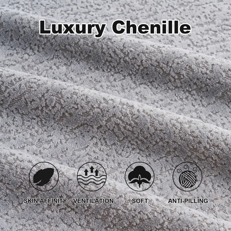 Single S-Curved Chenille Sofa Chair, No Assembly
