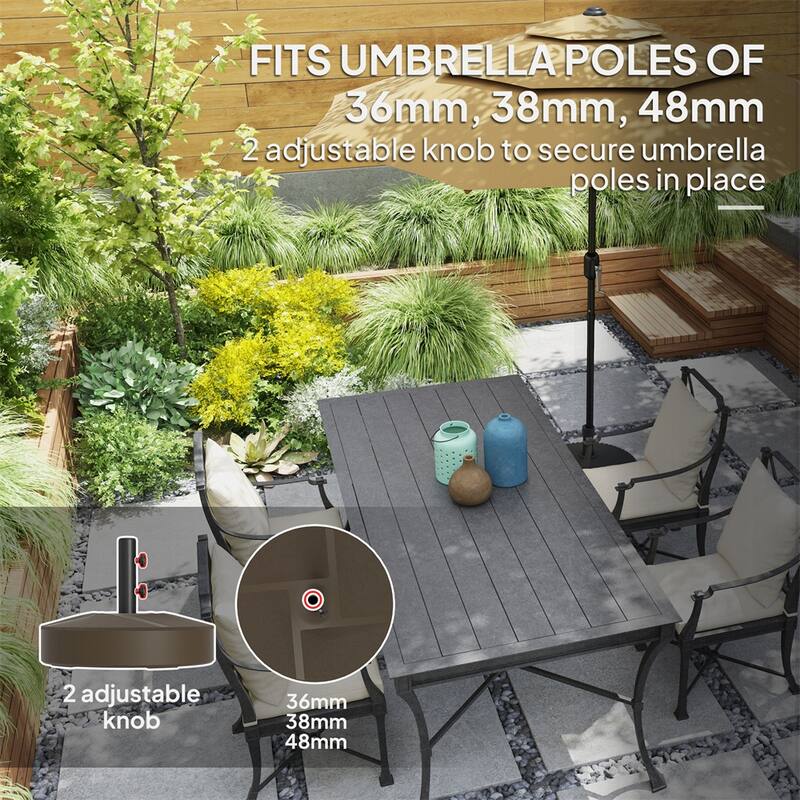 Heavy Duty Outdoor Garden Umbrella Base Adjustable Parasol Stand for Patio Poolside HDPE Plastic Sand or Water Fill