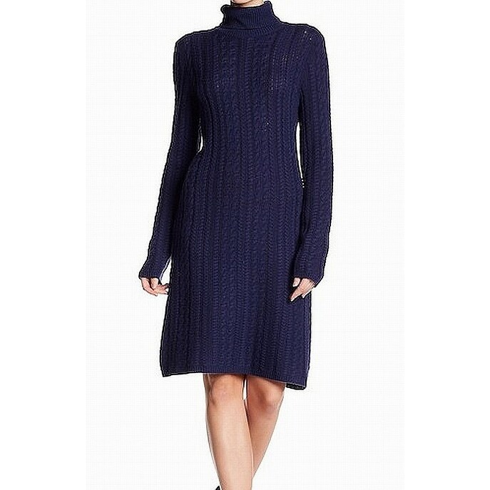 Sofia Cashmere Navy Turtleneck Large Sweater Dress Cashmere Sofia Cashmere Navy Turtleneck Large Sweater Dress Cashmere