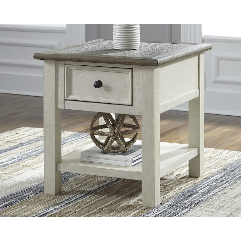 Signature Design by Ashley Bolanburg Brown/White Coffee Table with 1 End Table - 46" W x 26" D x 19" H
