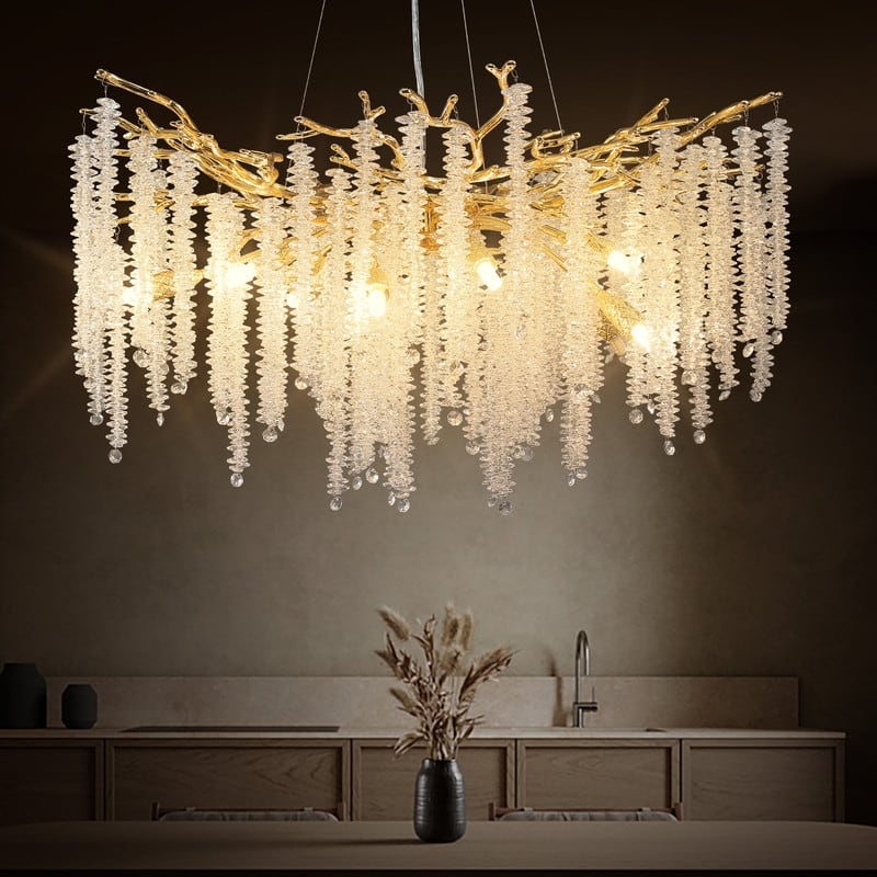 KAYLA Crystal Dimmable Chandelier Kitchen Island Square / Rectangle Chandelier