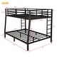 preview thumbnail 3 of 9, Full XL over Queen Metal Bunk Bed with Dual Ladders, Black