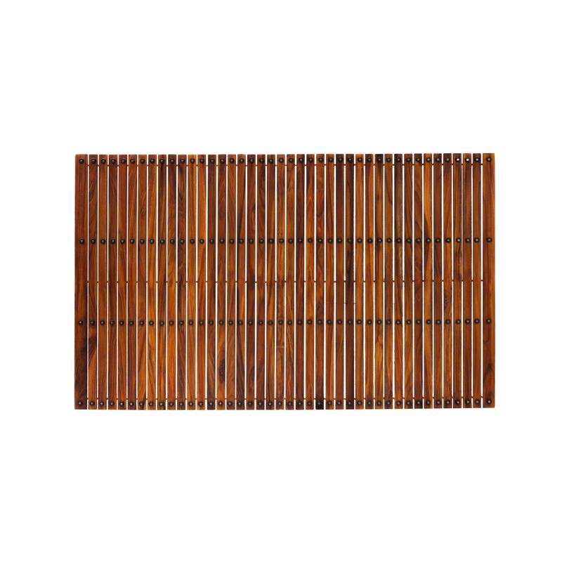 Nordic Style Oiled Extra Large Teak String Mat with Rubber Footing 59″ x 35″