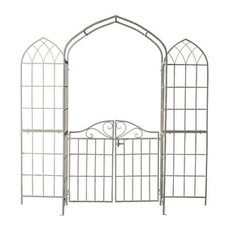 A&B Home Jardine White Garden Arch with Gate - On Sale - Bed Bath ...