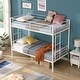 preview thumbnail 7 of 16, Metal Structure Bedframe Twin Over Twin Bunk Bed Frame with Safety Guardrails and 2 Ladders, Convertible to 2 Platform Bed