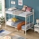 preview thumbnail 7 of 7, Twin Over Twin Metal Bunk Bed, Metal Structure Bedframe with Safety Guardrails and 2 ladders, Convertible Bunkbeds