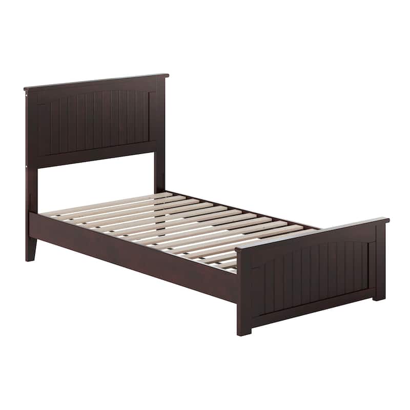 Naples Solid Wood Low Profile Platform Bed with Matching Footboard