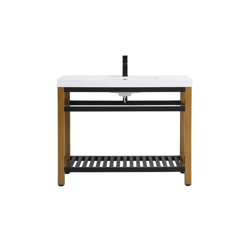Elegant Lighting VF14042 Raya 42" Specialty Cast Iron Console Bathroom - Golden Black