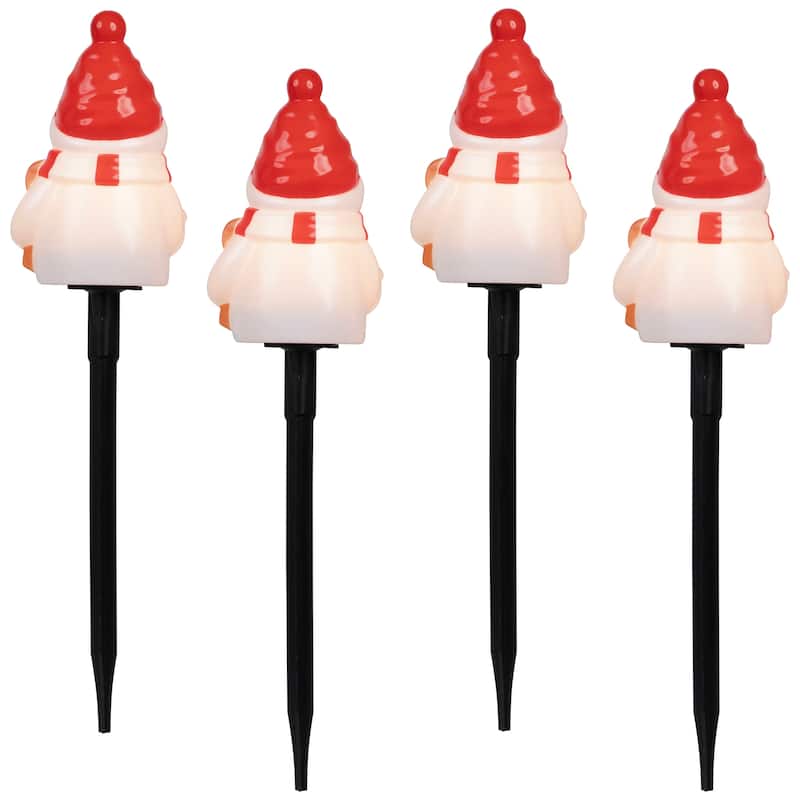 Jolly Snowmen Outdoor Christmas Pathway Markers - 16" - Set of 4 - White