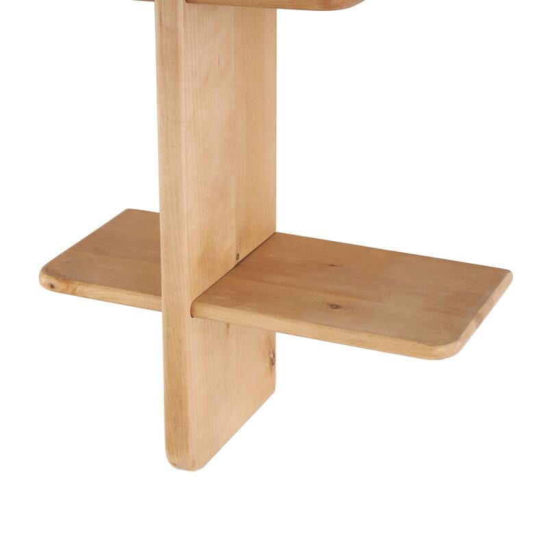 Black or Light Brown Wood Handmade 6 Shelf Room Wall Shelf