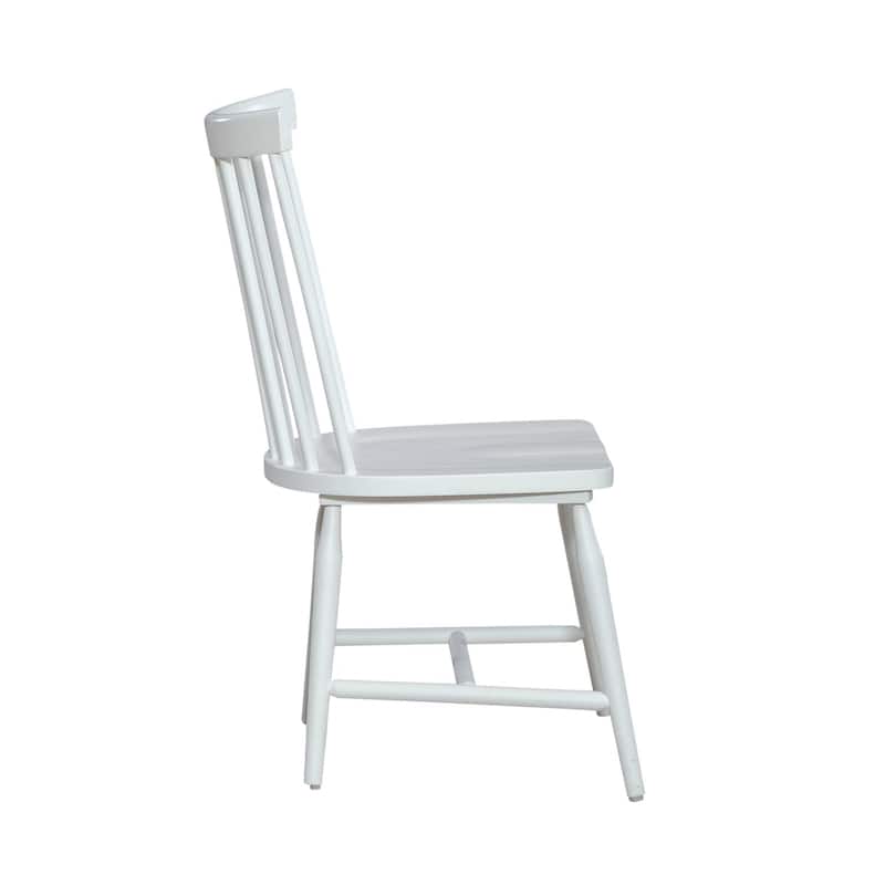 Palmetto Heights Shell White Driftwood Spindle Back Side Chair (Set of 2)