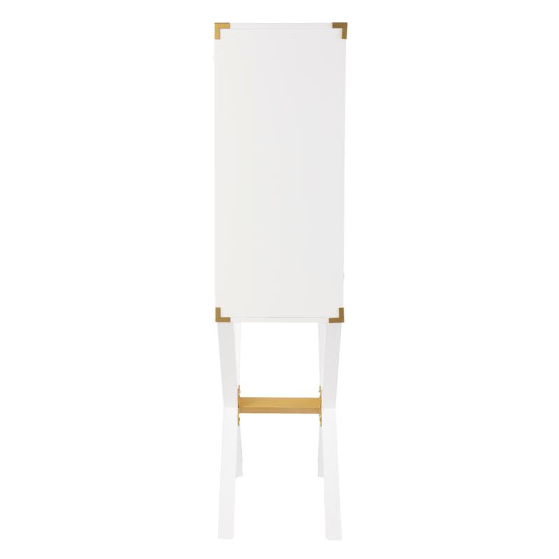 SEI Furniture Canna Transitional White Wood Bar Cabinet