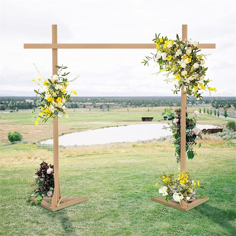 10x10ft Wood Wedding Backdrop Stand Large Garden Flowers Frame