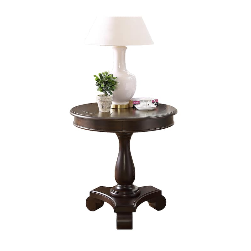 Copper Grove Sierra Round Wood Pedestal Side Table