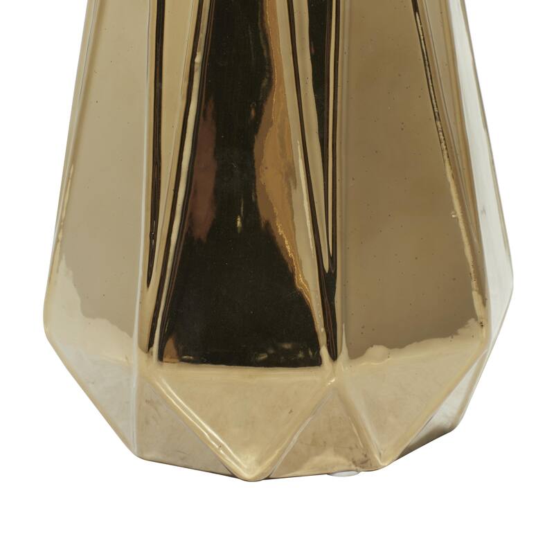 Ceramic Geometric Faceted Decorative Vase - Set of 3 Gold - Roche River Decor