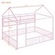 preview thumbnail 44 of 58, Metal Floor Bed House Bed Frame with Fence and Storage Shelves