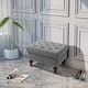 preview thumbnail 1 of 7, HOMCOM Storage Ottoman with Removable Lid, Button-Tufted Fabric Bench for Footrest and Seat with Wood Legs Grey