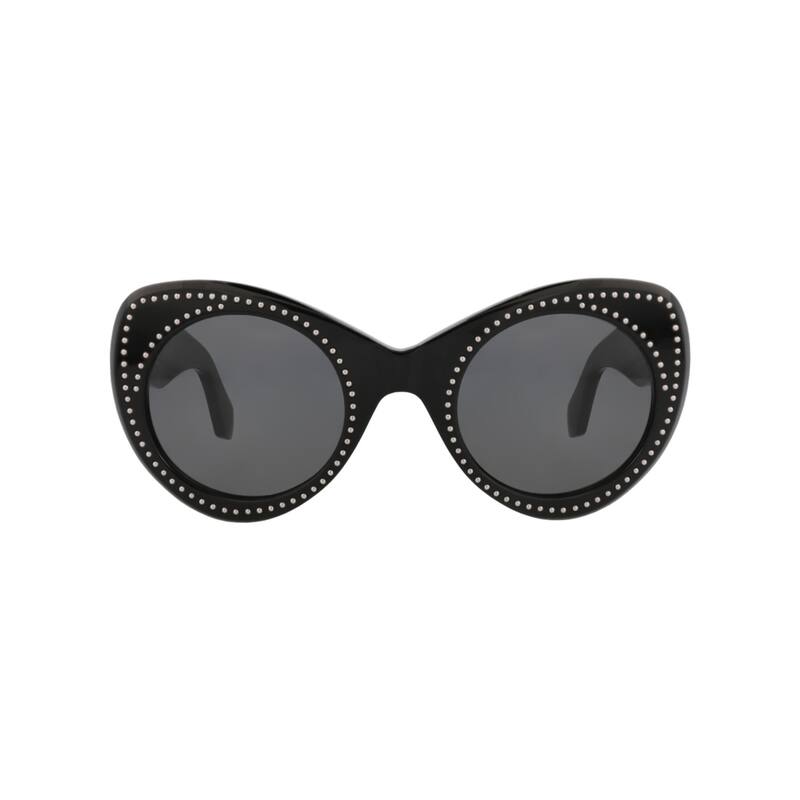 Alaia Cat Eye-Frame Recycled Acetate Sunglasses - Black Black Grey - Multi - Grey Lens