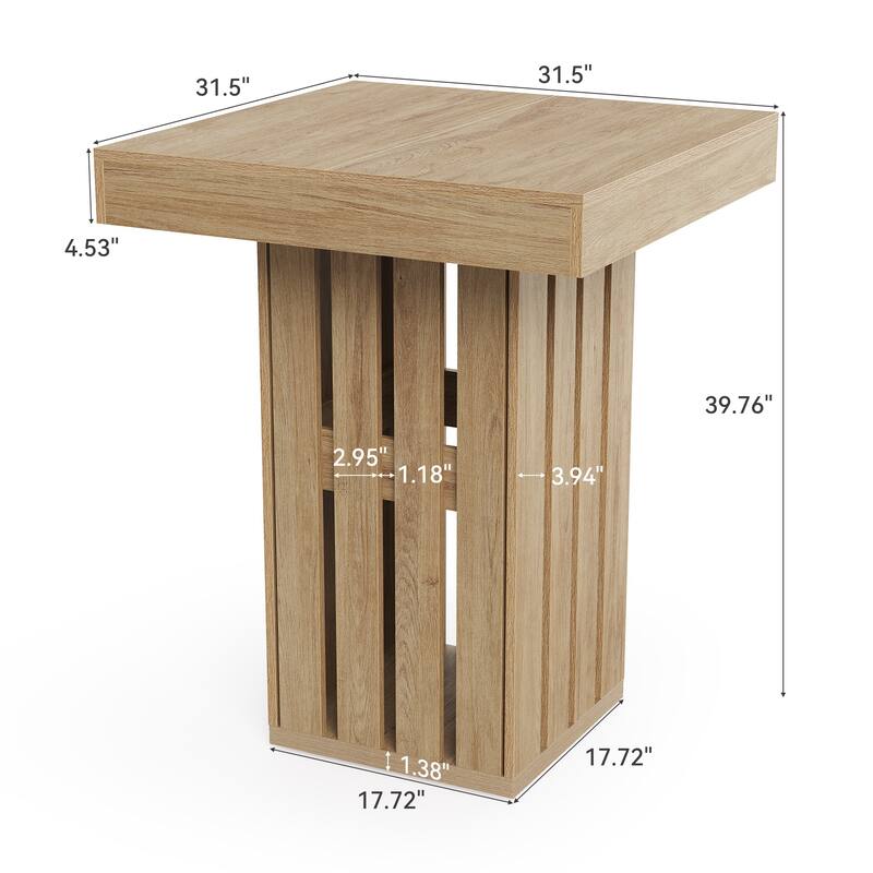 39.76" Square Bar Table, High Top Bar Height Pub Table - 31.5" W x 31.5" D x 39.76" H