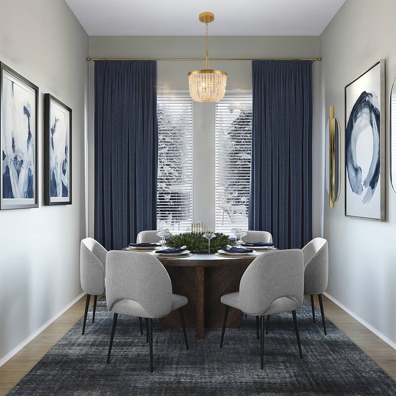 3-Light Chrome Semi Flush Mount With Clear Glass Beads