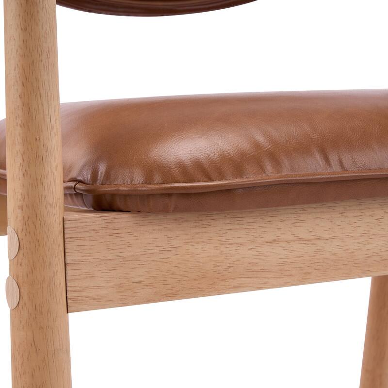 Christopher Knight Home - Modern Upholstered Rubber Wood Dining Chairs with Ergonomic Curved Back