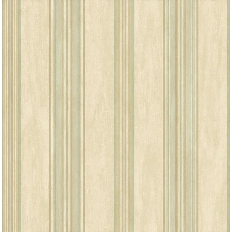 Seabrook Designs Giovo Stripes Unpasted Wallpaper - 20.5 in W x 33 ft. L - Metallic Parchment & Pistachio
