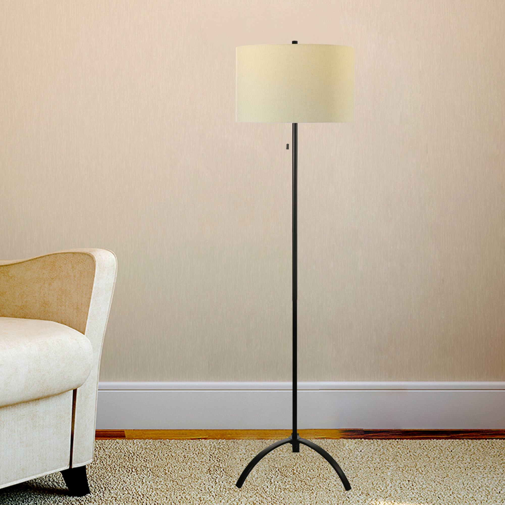 62" Classic Metal Trileg Floor Lamp w/ Decorator Shade - Bed Bath ...
