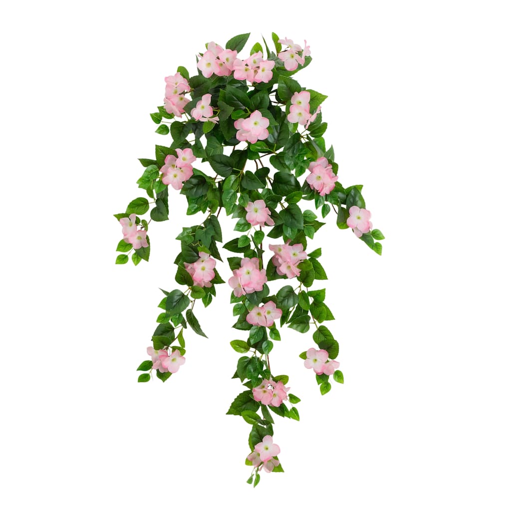 41-in UV Resistant Artificial Hydrangea Hanging Plant - Set of 2