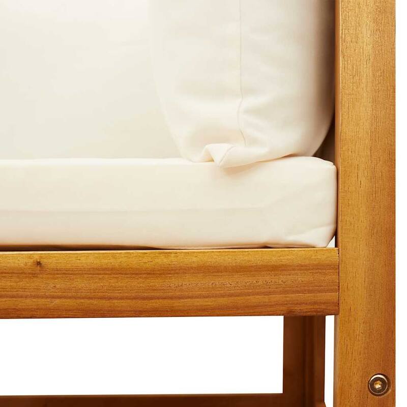 vidaXL Garden Sofa Armless with Cushions Wood Acacia&Rope - 25.6" x 25.6" x 25.6"