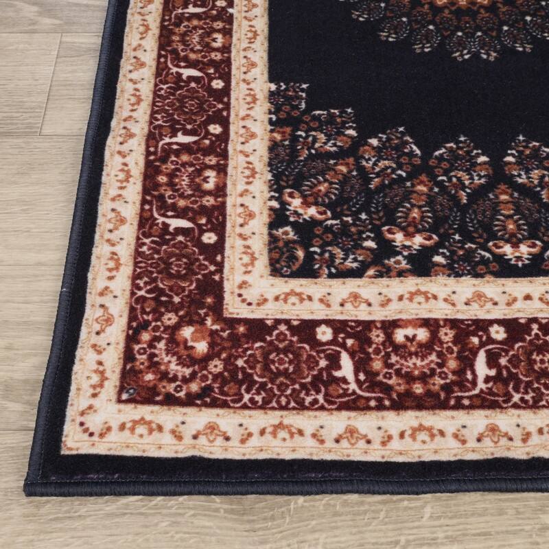 Superior Nanterre Floral Medallion Washable Indoor Runner or Area Rug