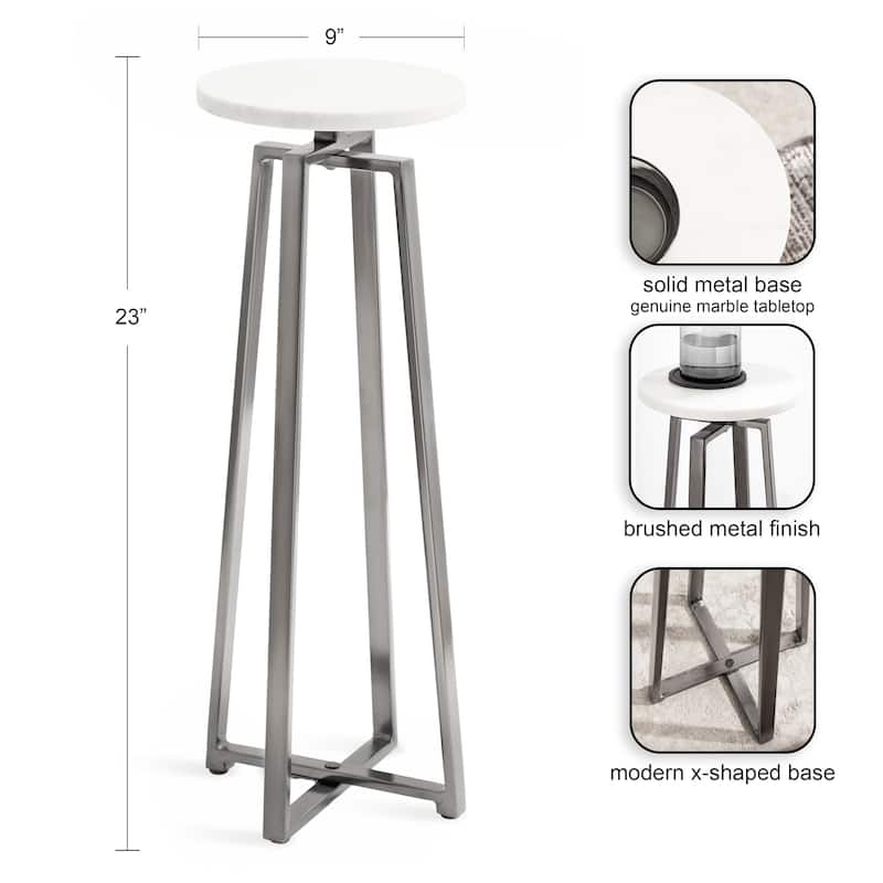 Kate and Laurel Zia Metal Drink Table - 9x9x23