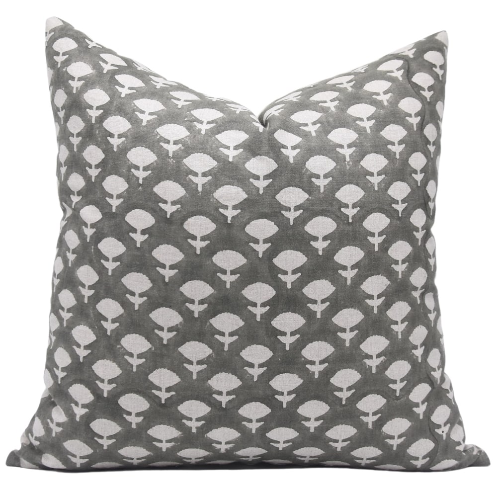 Linen Bohemian Block print pillow Cover - Jadi Buti