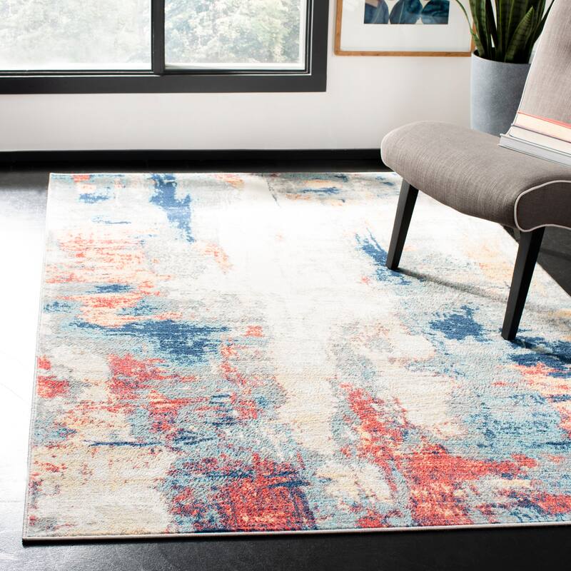 SAFAVIEH Jasper Maleah Modern Abstract Rug - 10' x 13' - Grey/Red