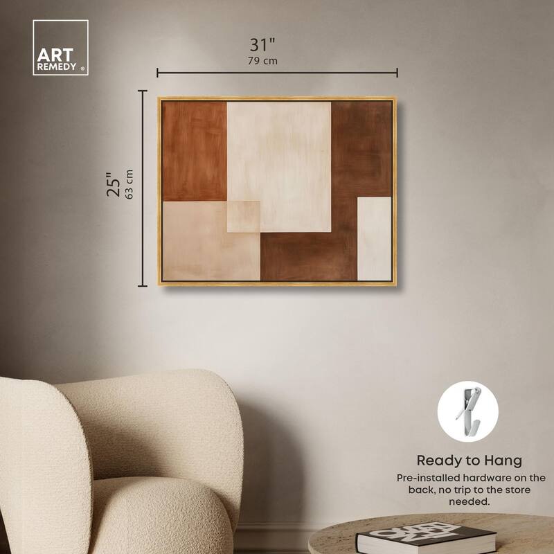 Cream and Brown Panels IV Canvas by Art Remedy