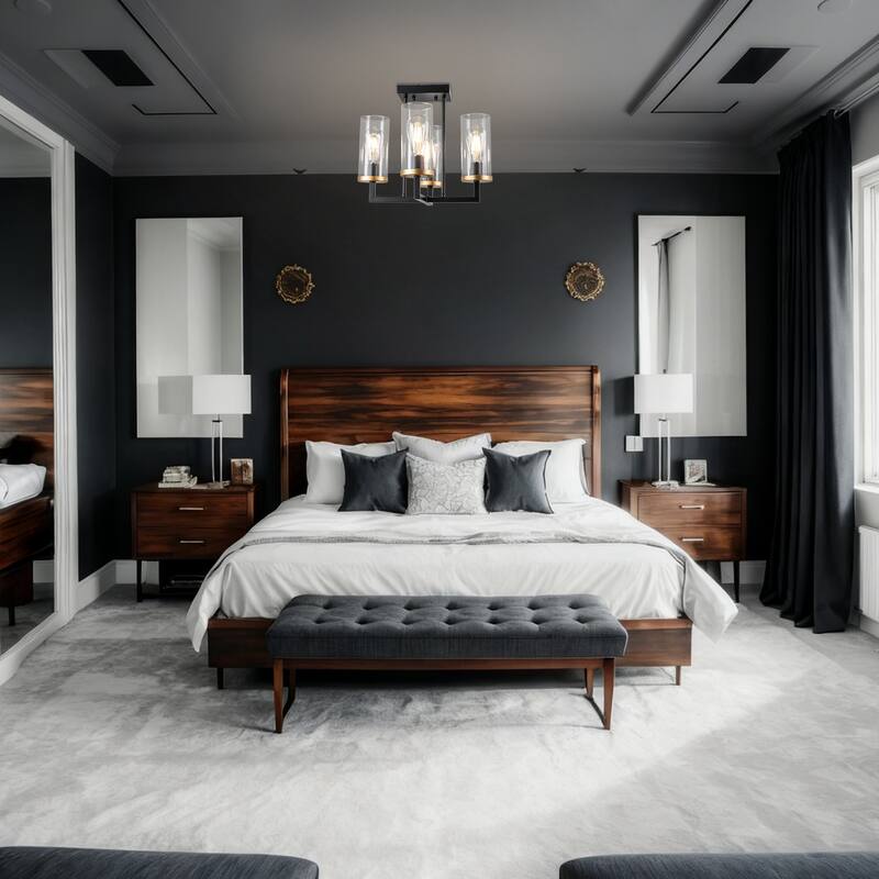 Modern Drum Light Chandelier Industrial Dining Room Light Fixtures