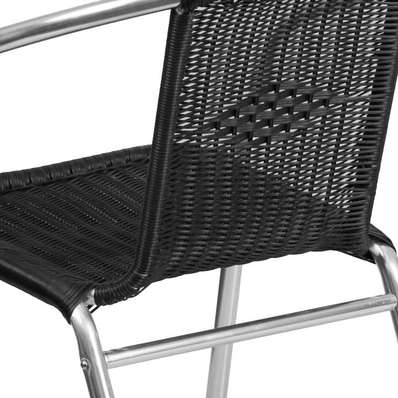 Aluminum and Rattan Commercial Indoor-Outdoor Restaurant Stack Chair