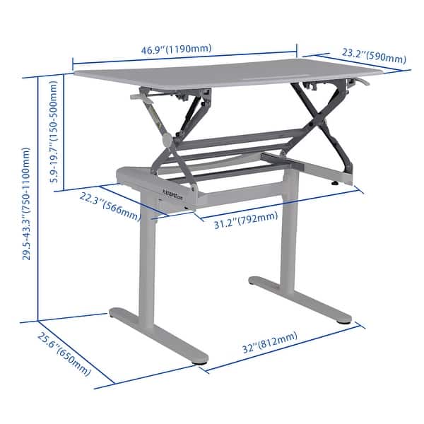 Shop Flexispot 47 Height Adjustable Standing Desk Full Size Wide