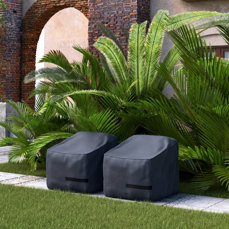 Milea 2 Piece Polyester Outdoor Patio Club Chair Deluxe Furniture Cover - Grey