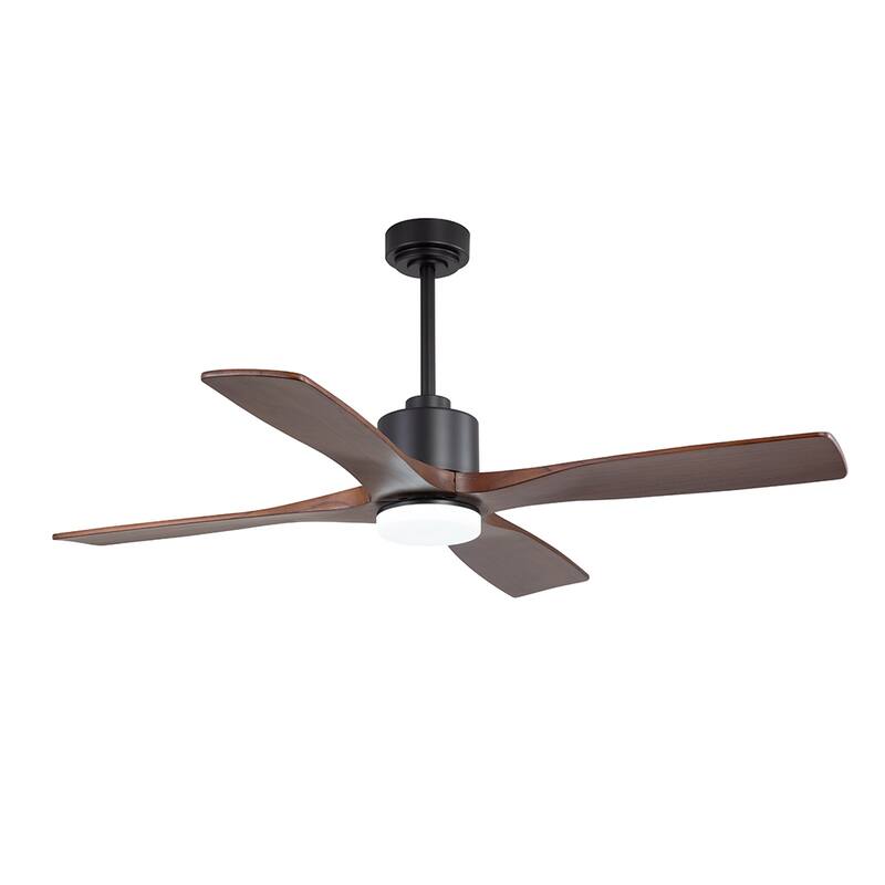MLiAN 54 inch Solid Wood Indoor Ceiling Fan with Light Kit and Remote - 54 inch