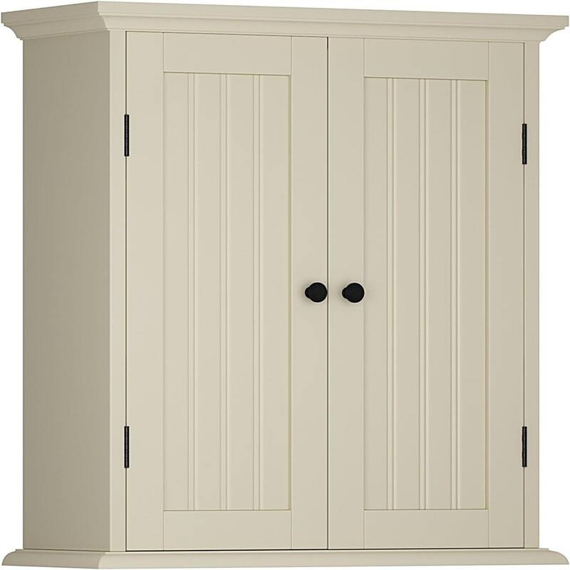 Bathroom Wall Cabinet - 8"D x 21.1"W x 24"H - Cream Yellow