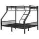 preview thumbnail 7 of 30, Metal Bunk Bed with Ladder and Metal Slats Support, Storage Underneath, Heavy Bunk Beds, Black Bed Frame, No Box Spring Needed