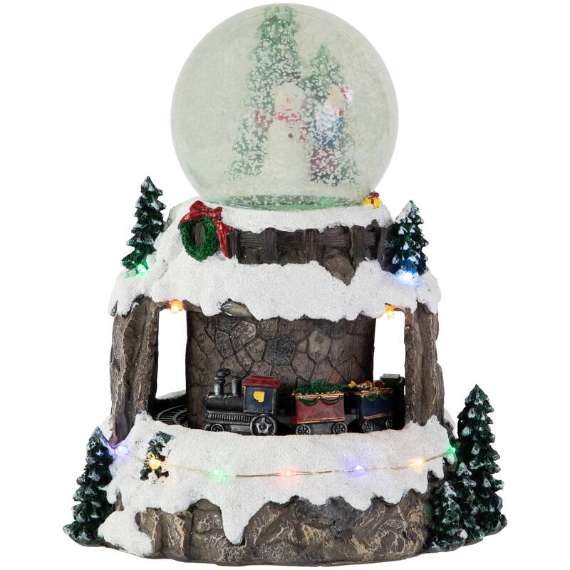 9.25" LED Lighted Animated and Musical Christmas Snowman Snow Globe