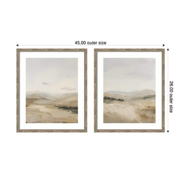 Kate and Laurel Fading Fields 2 Piece Framed Wall Art Print Set by Amy ...